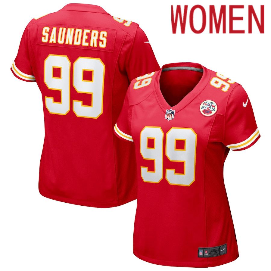 Women Kansas City Chiefs #99 Khalen Saunders Nike Red Game NFL Jersey->women nfl jersey->Women Jersey